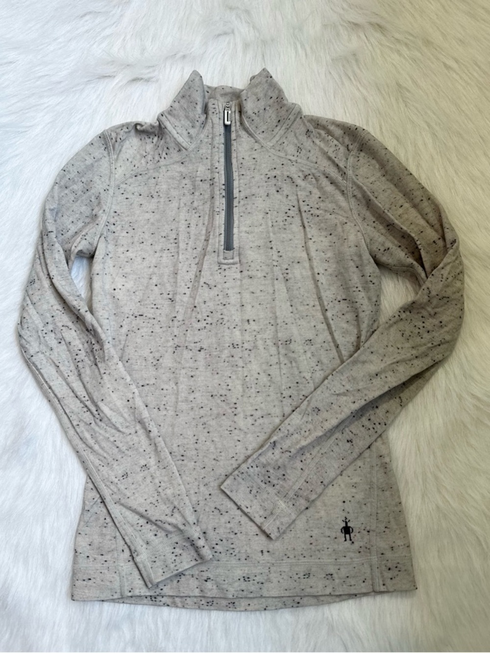Smartwool 1/4 Zip Merino Wool Speckled Gray 🩶